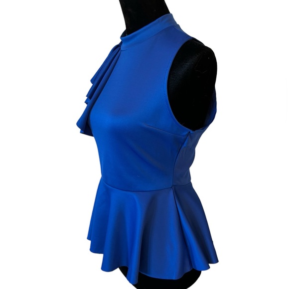 Side Ruffle Stretch Peplum Top - Picture 8 of 16